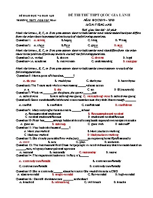 Đề thi thử THPT Quốc gia lần II môn Tiếng Anh - Năm học 2019-2020 - Trường THPT Nguyễn Trãi (Kèm đáp án)